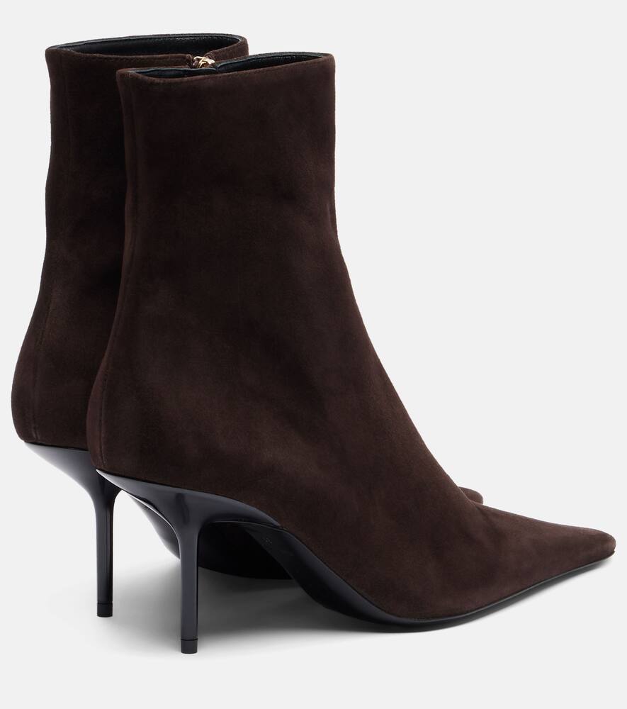 Victoria Beckham Pointy 75 Suede Ankle Boots In Brown