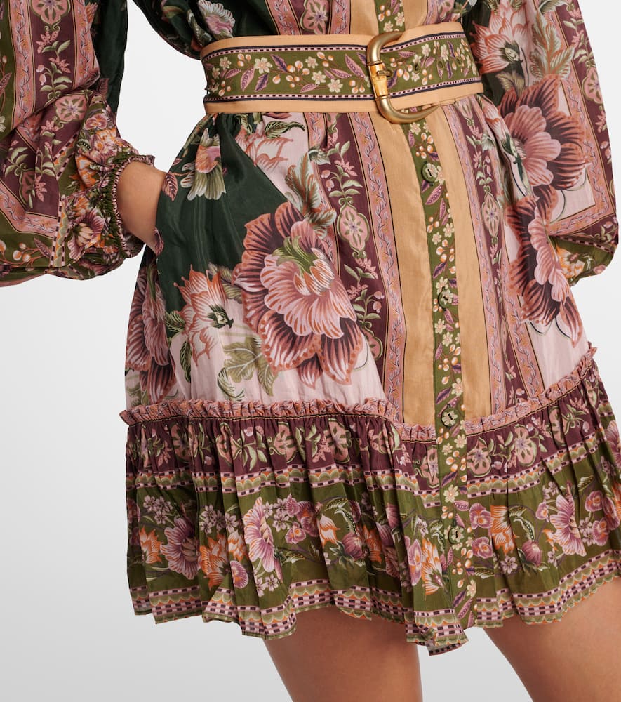 Farm Rio Flowering Garden Tree Green Mini Dress Flowering Garden Tree Green In Multi