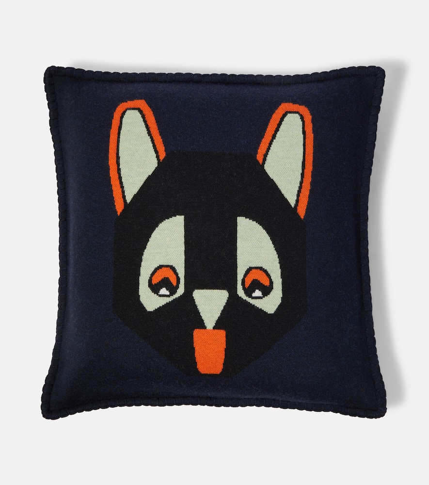 Loewe X Louis Wain Wool Jacquard Cushion In Blue