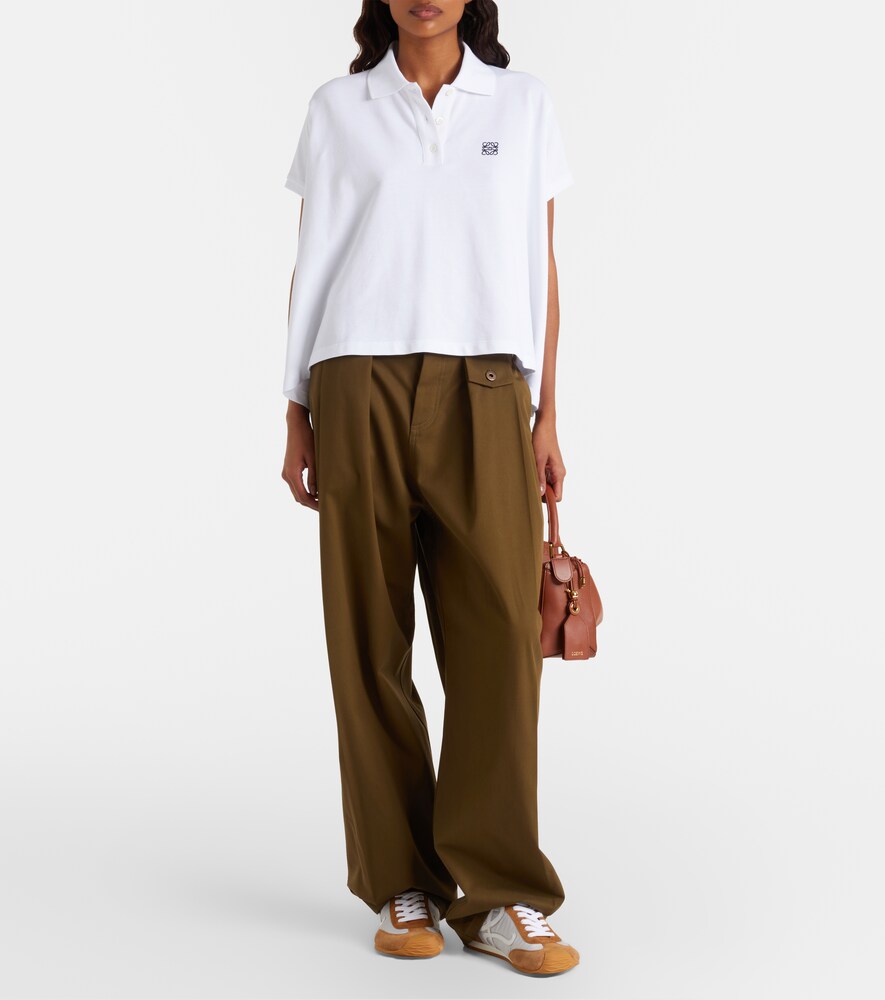 Loewe Asymmetric cotton piqué polo shirt