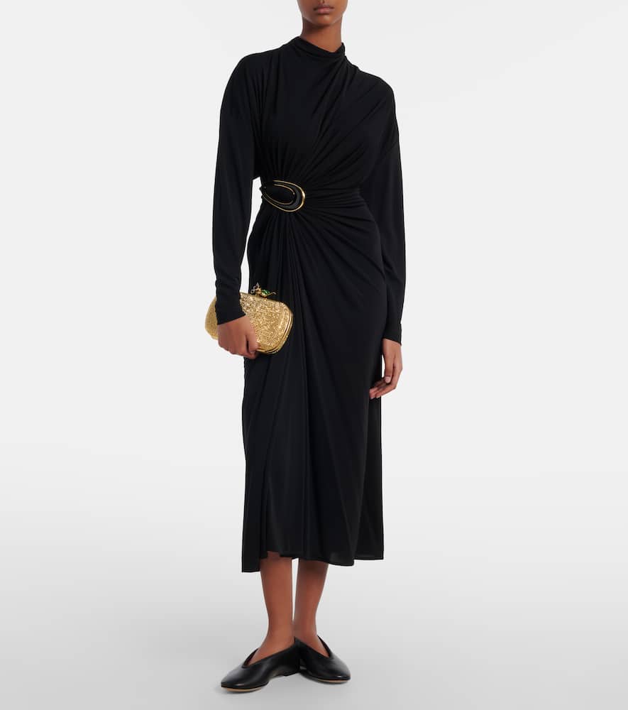 Bottega Veneta Knot Mini Embellished Suede Clutch In Gold