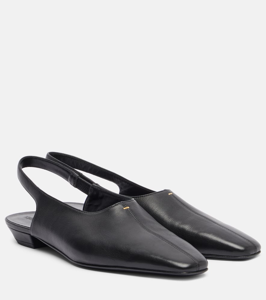 Khaite Celia Slingback Flat Shoes In Black