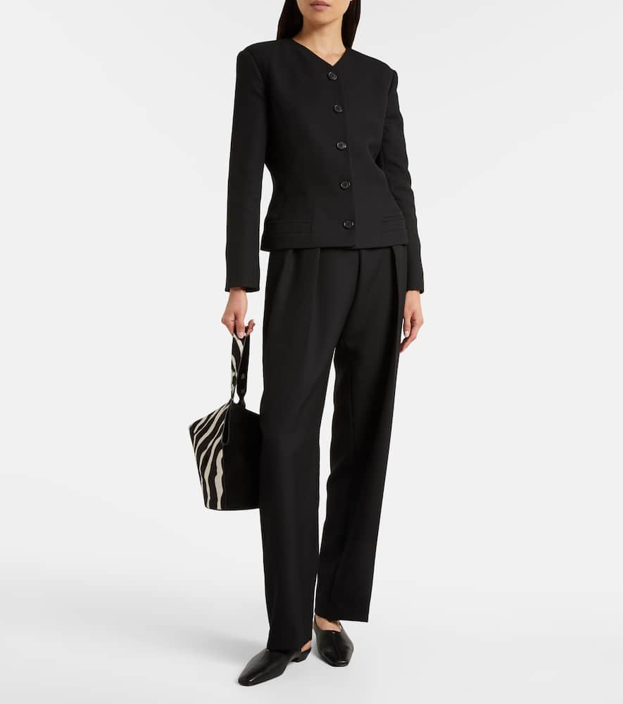 Khaite Celia Slingback Flat Shoes In Black