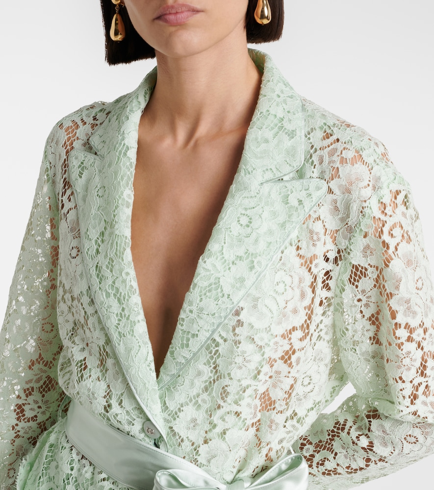  Dolce&gabbana Dolce&gabbana Belted Lace Blazer 