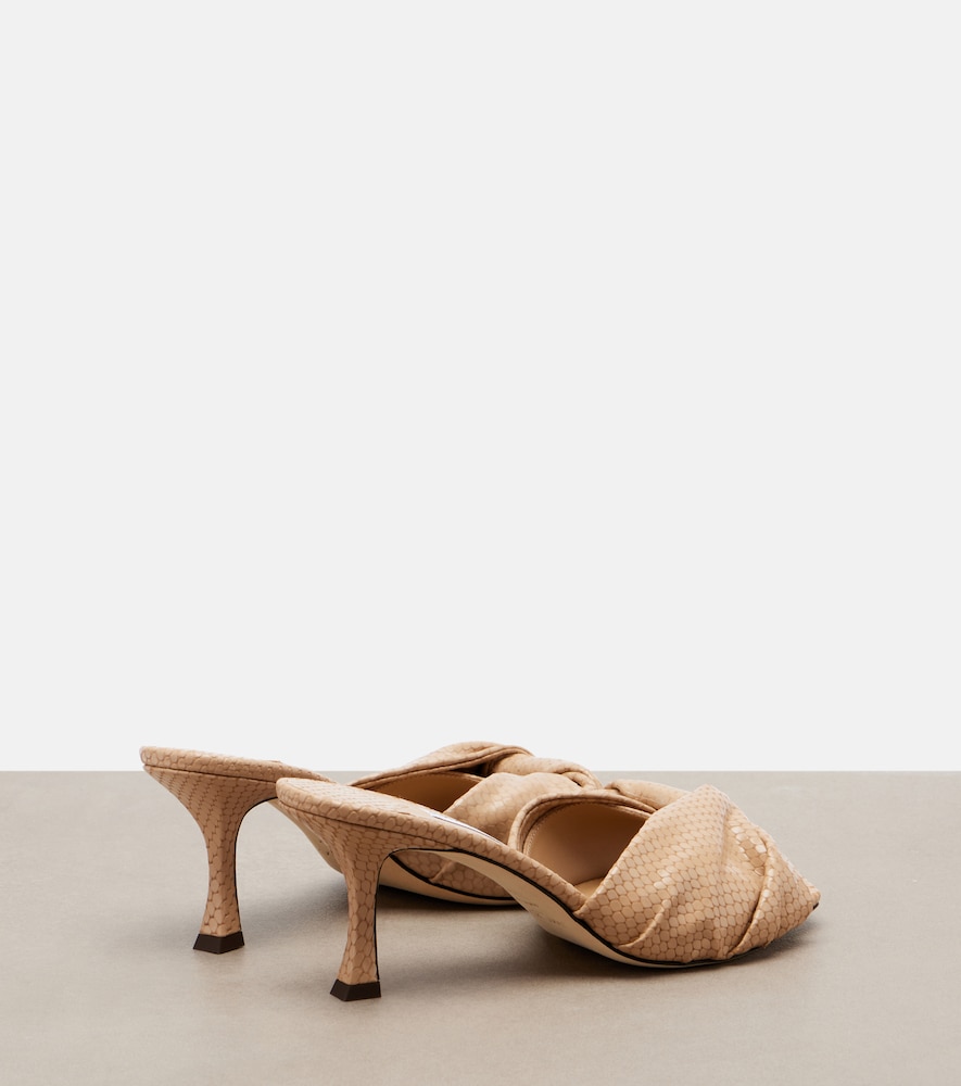  Jimmy Choo Jimmy Choo Skye Twist Snake-effect Leather Mules 