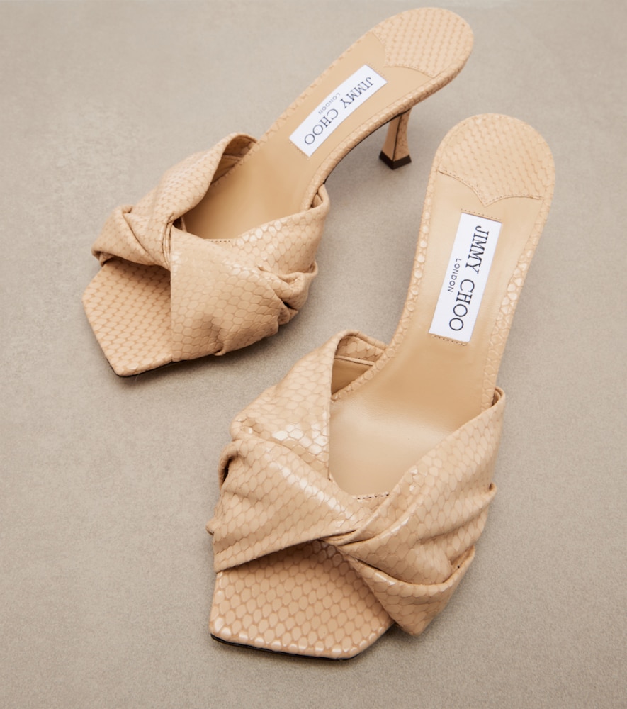  Jimmy Choo Jimmy Choo Skye Twist Snake-effect Leather Mules 
