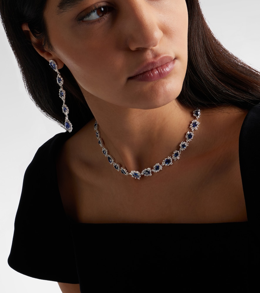 Suzanne Kalan 18kt white gold necklace with sapphires and diamonds