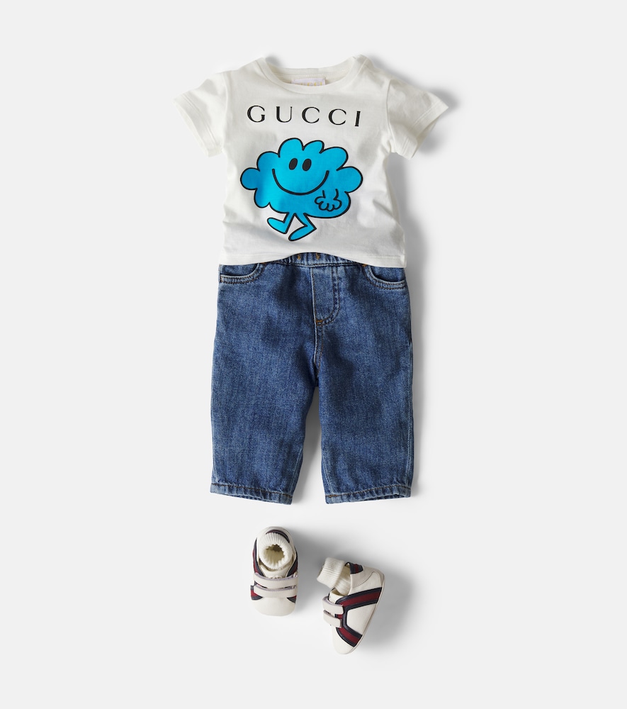 Gucci Kids Baby suede-trimmed canvas sneakers