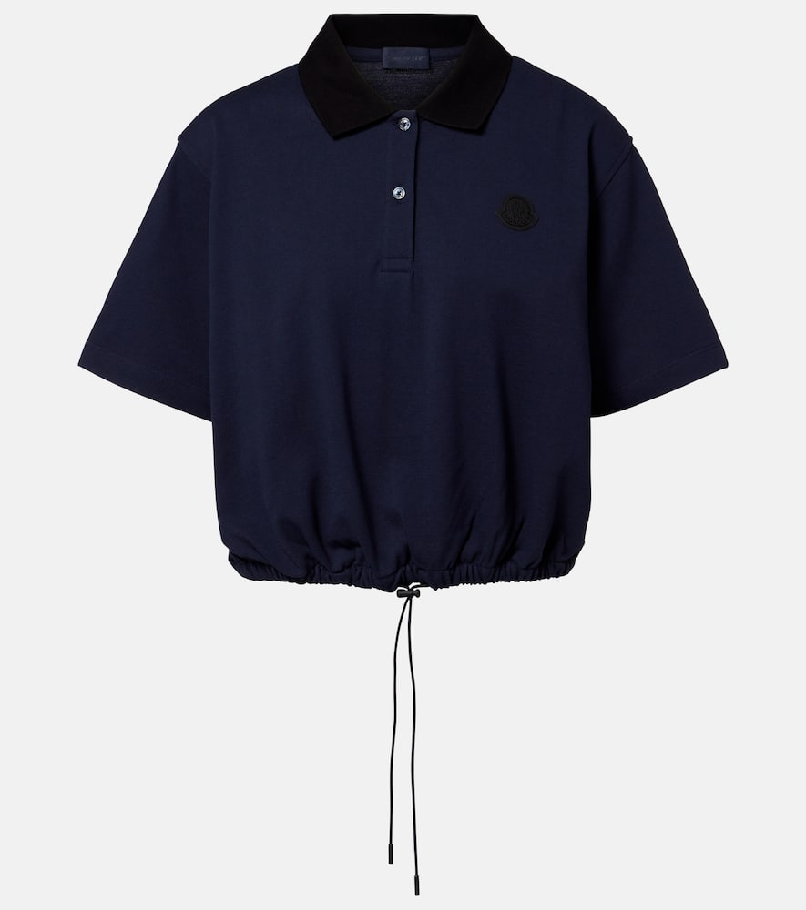Moncler Cotton Piqué Polo Shirt In Blue