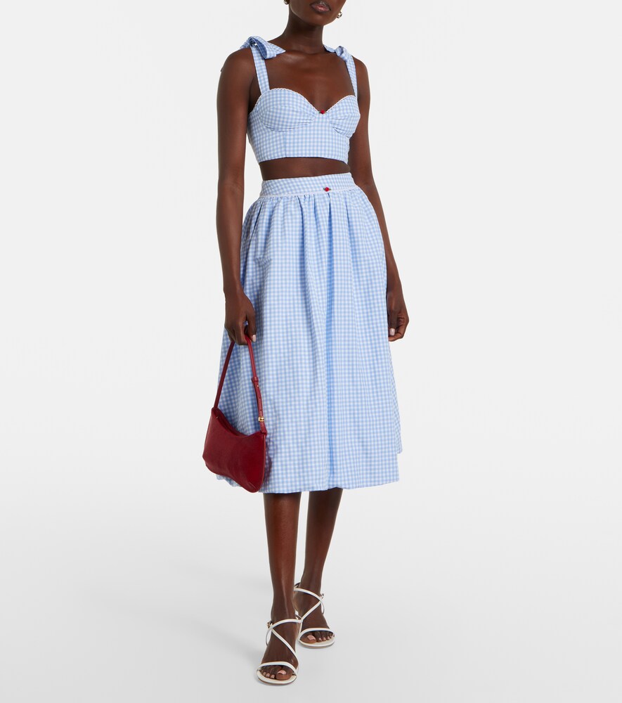  Bananhot Bananhot Alba Gingham Cotton Poplin Crop Top 