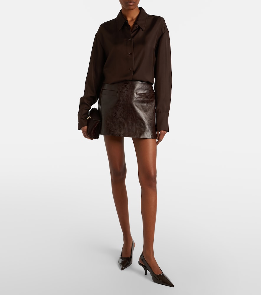  The Frankie Shop The Frankie Shop Rory Croc-effect Leather Miniskirt 