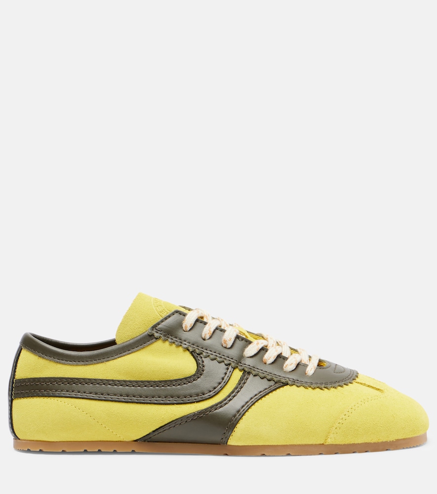 Leather-Trimmed Suede Sneakers