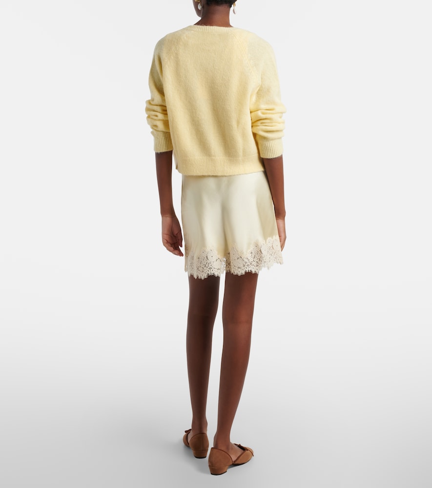  Doen Doen Giulietta Lace-trimmed Silk Miniskirt 