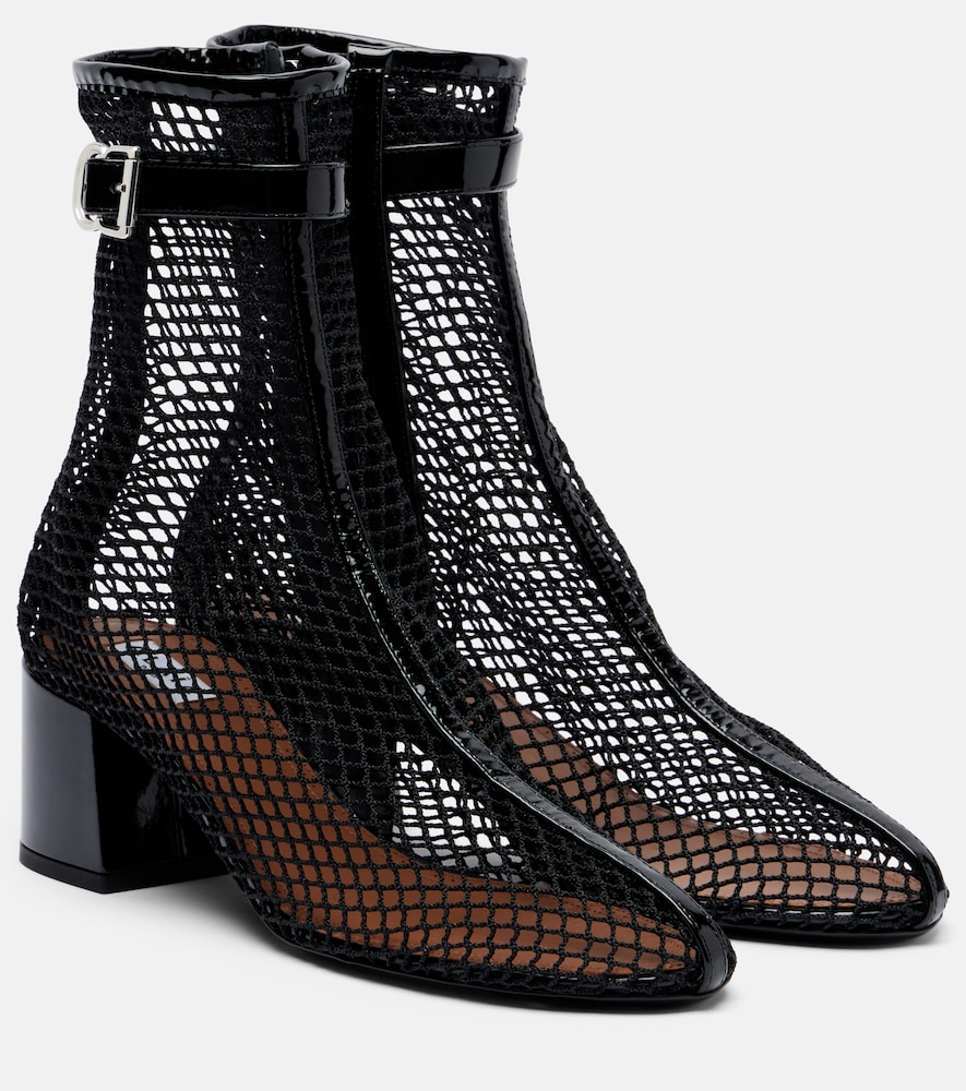 Alaia Alaïa Fishnet patent leather-trimmed ankle boots | Thumbnail 5