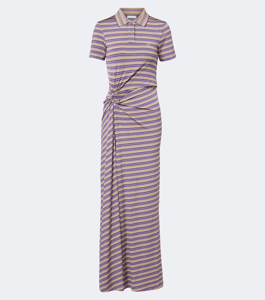 Rabanne Women's Multicoloured Cutout Gathered Striped Crepe Maxi Dress UK Size 6 - Mytheresa