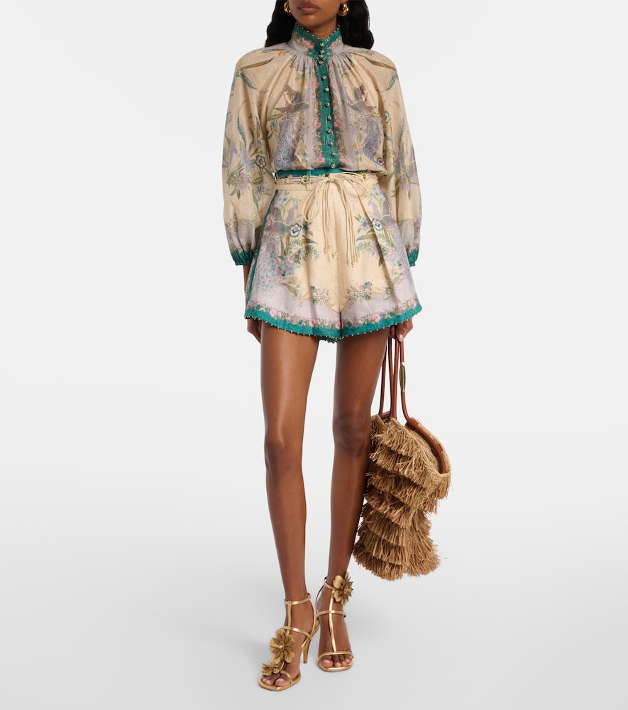 Zimmermann Indra printed linen shorts