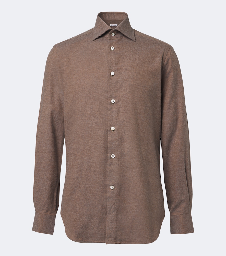 Kiton Cotton Shirt In Braun