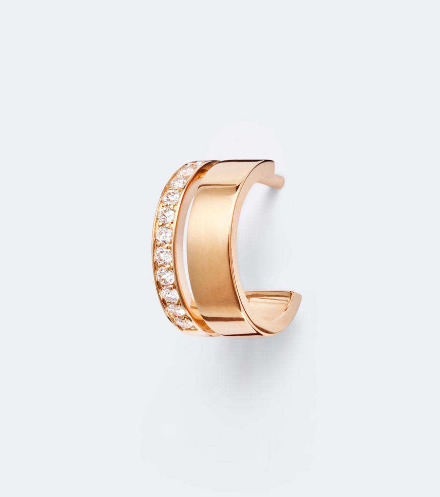 Repossi Berbere 18kt Rose Gold Single Hoop Earring With Diamonds