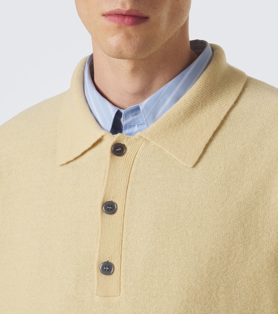 Frame Wool Polo Sweater In Yellow