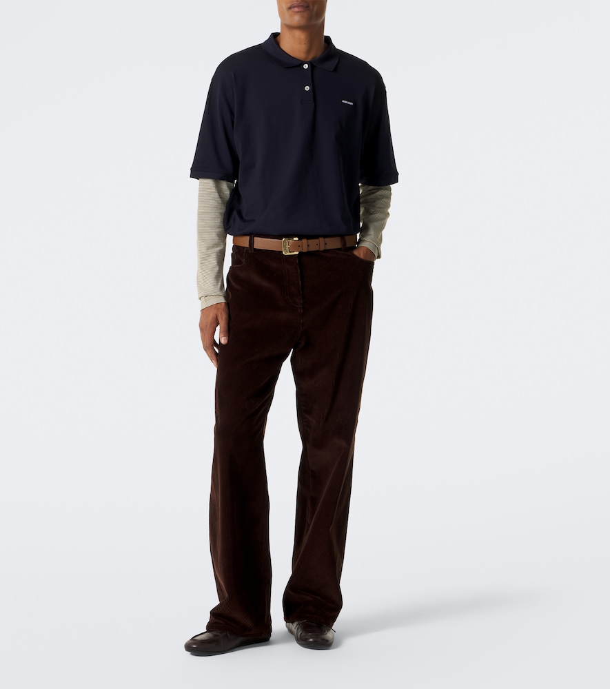Layered Cotton Jersey Polo Shirt