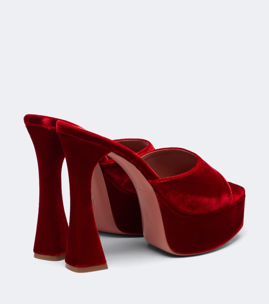 Dalida Velvet Platform Mules