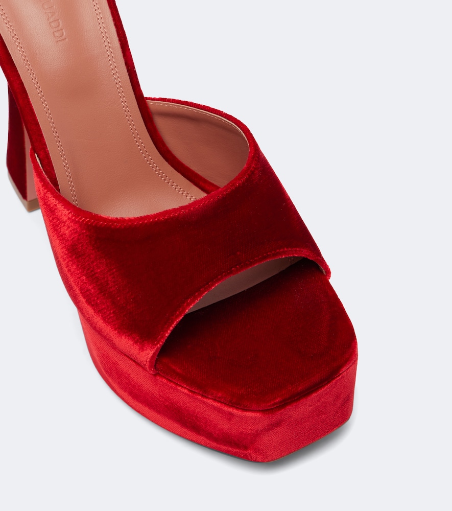 Dalida Velvet Platform Mules