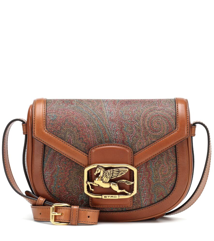Click to view more detailed imagery on our partner's website Etro Pegaso Printed Leather Shoulder Bag In Brown