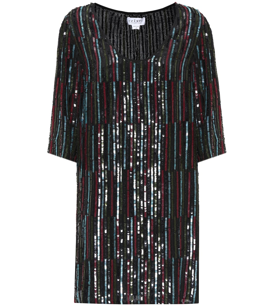 Velvet Elisa Sequined Dress In Black