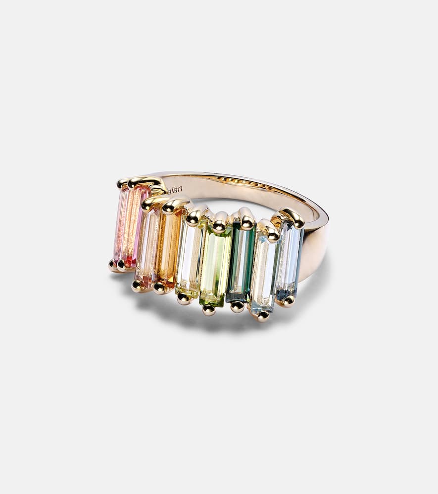 Suzanne Kalan Rainbow 14kt gold ring with topazes