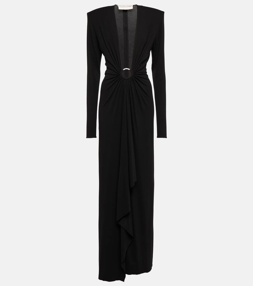 Alexandre Vauthier Crystal-embellished Ring-detail Gown In Black