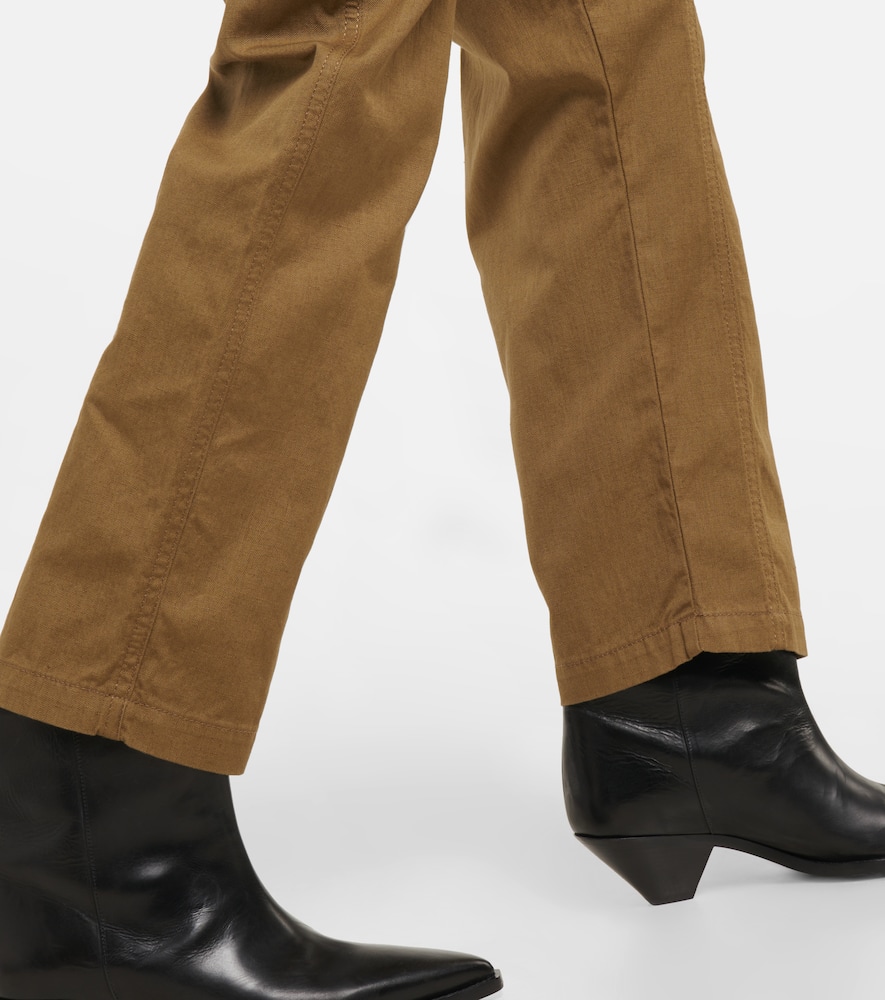 Isabel Marant Étoile Pandore Cotton-blend Pants In Khaki
