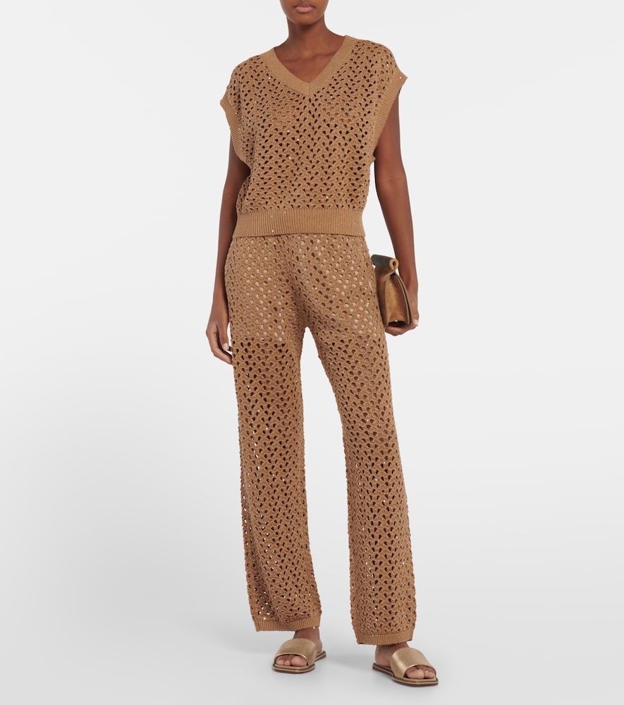  Brunello Cucinelli Brunello Cucinelli Cotton, Linen And Silk Sweatpants 