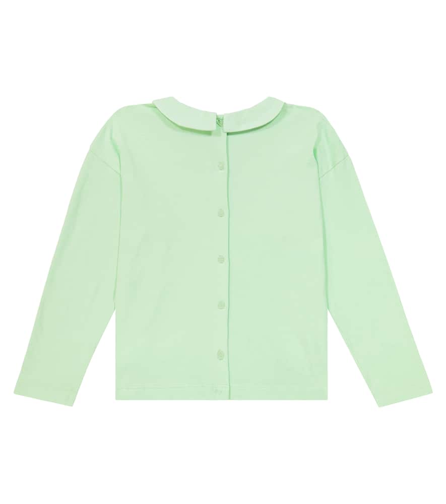 Morley Tonia Pleated Cotton Jersey Top In Green