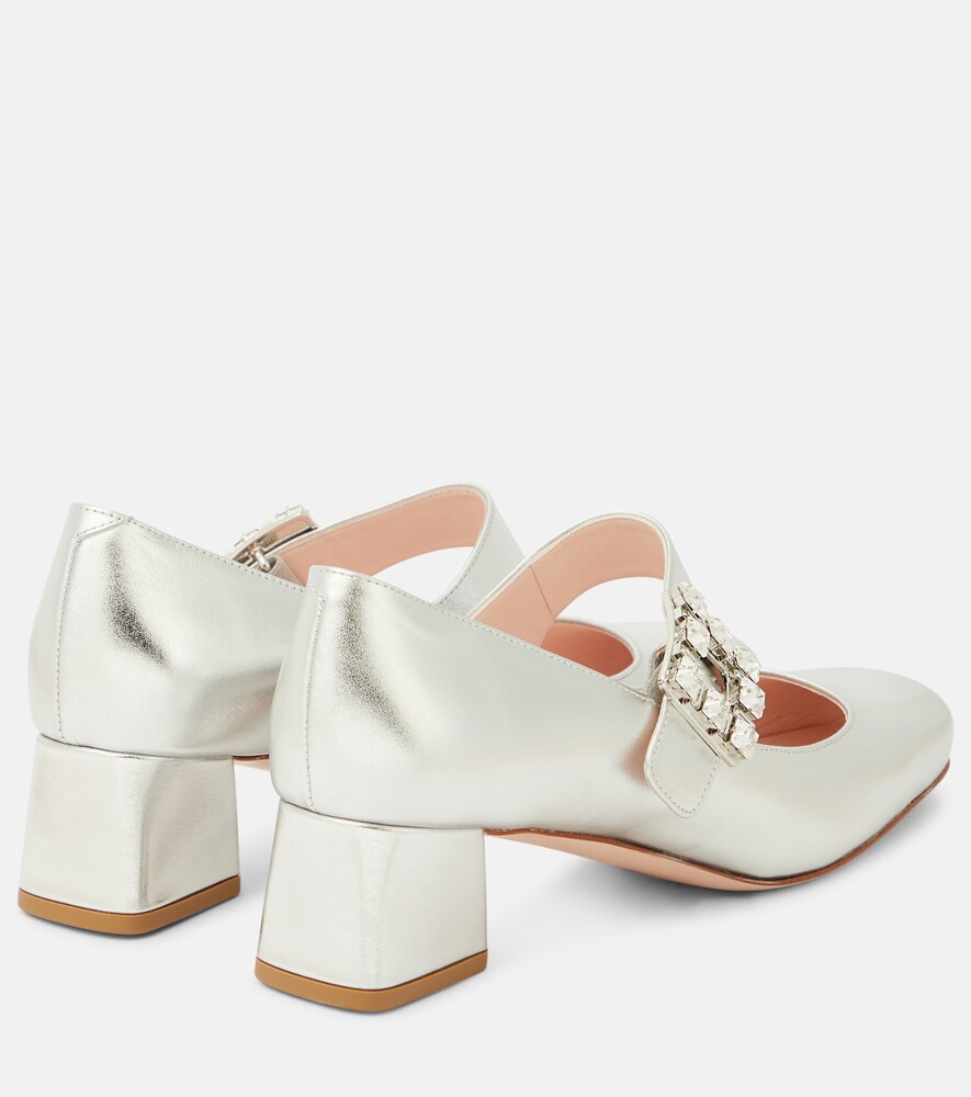  Roger Vivier Roger Vivier Mary-jane-pumps Très Vivier Aus Metallic-leder 