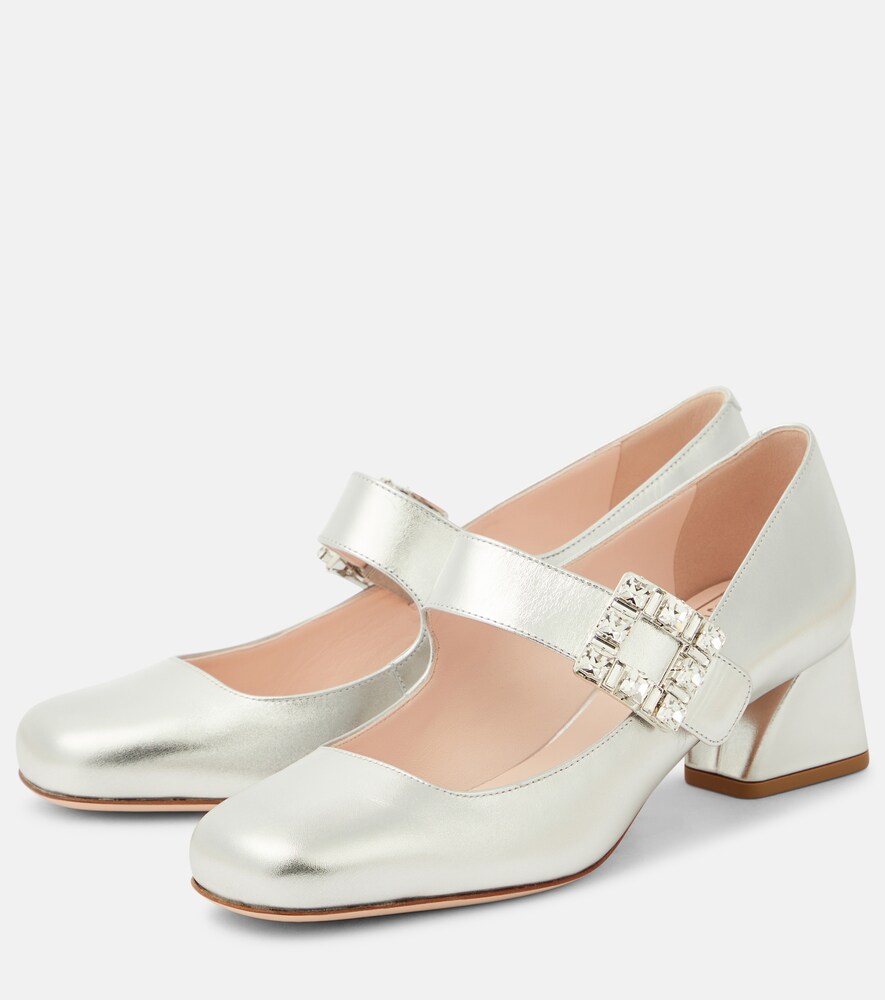  Roger Vivier Roger Vivier Mary-jane-pumps Très Vivier Aus Metallic-leder 