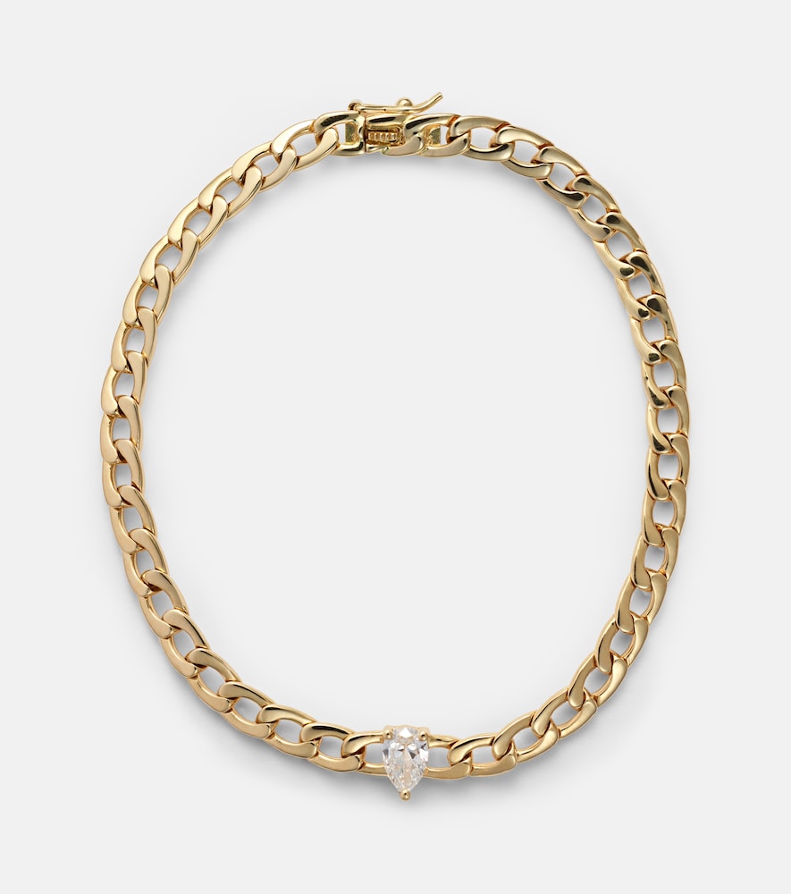 Anita Ko 18kt gold chain bracelet with diamond