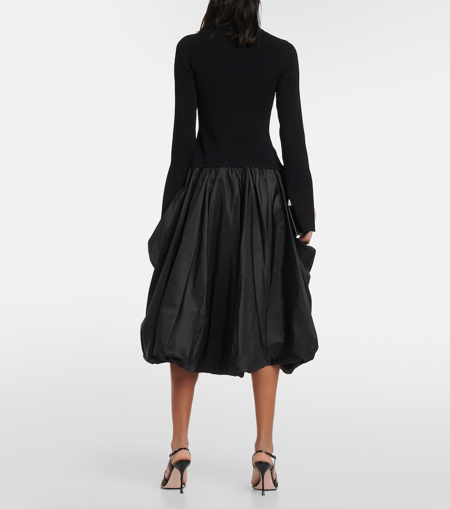 Kenlie Taffeta-Trimmed Midi Dress