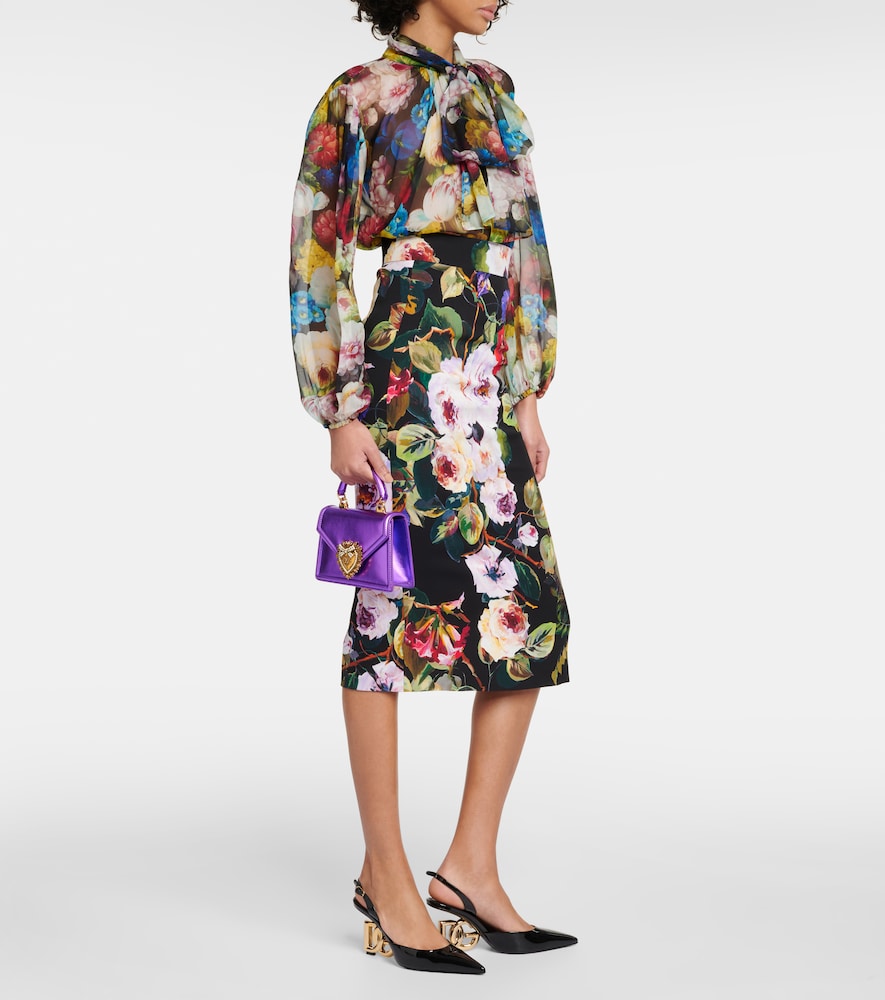  Dolce&gabbana Dolce&gabbana Midirock Rose Garden Aus Charmeuse 