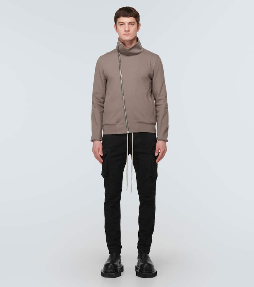 Rick Owens Bauhaus Cotton Zip-up Jacket In Beige