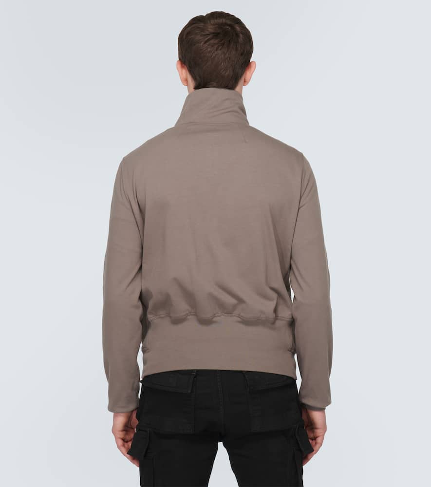 Rick Owens Bauhaus Cotton Zip-up Jacket In Beige