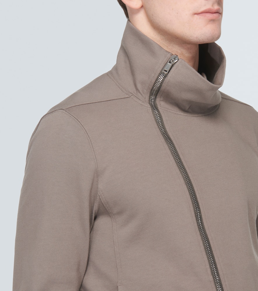 Rick Owens Bauhaus Cotton Zip-up Jacket In Beige