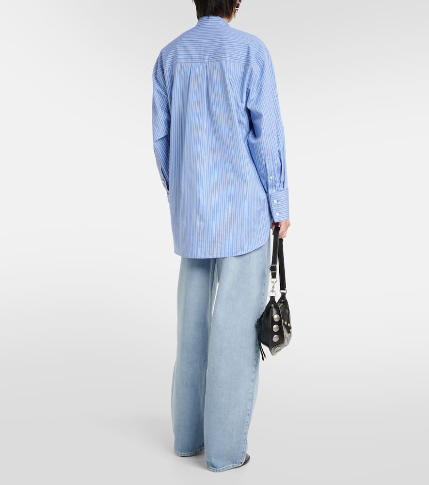 Shop Isabel Marant Ruffled Cotton Shirt In Blue