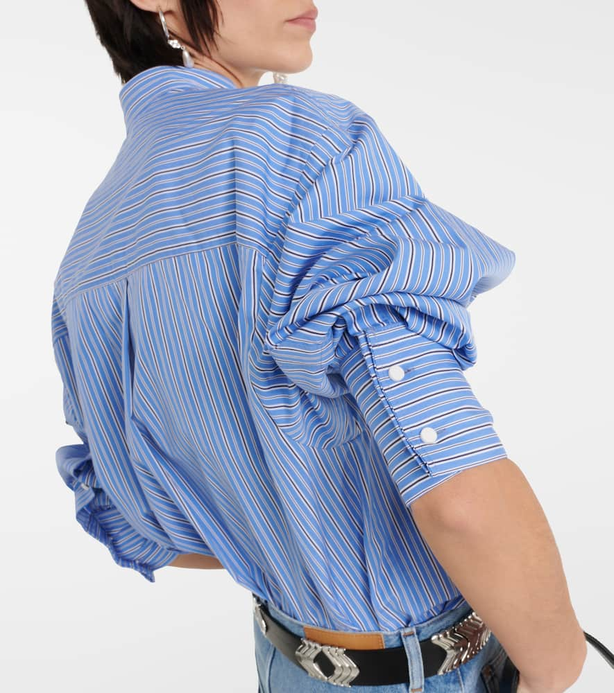 Shop Isabel Marant Ruffled Cotton Shirt In Blue