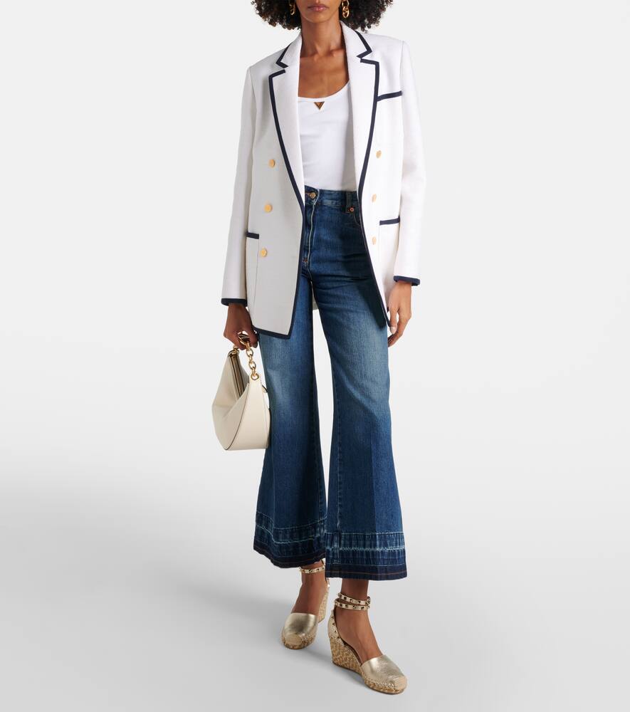 Valentino Garavani Leather Espadrille Wedges 85 In Gold