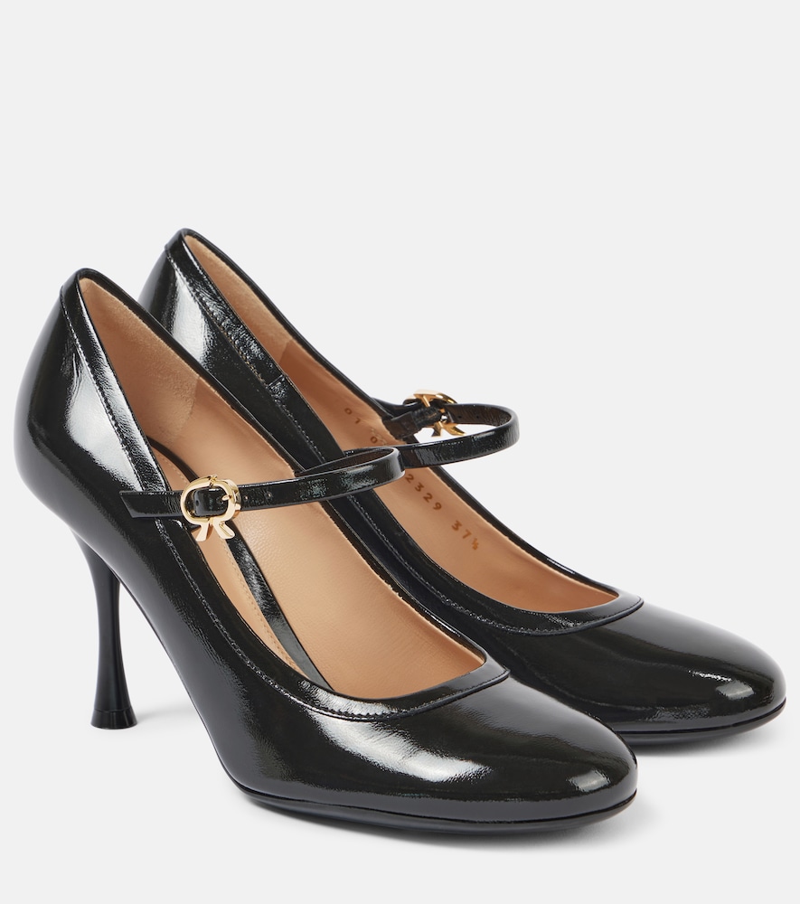 Gianvito Rossi Women's Black Carla 85 Patent Leather Mary Jane Pumps UK Size 6.5 - Mytheresa