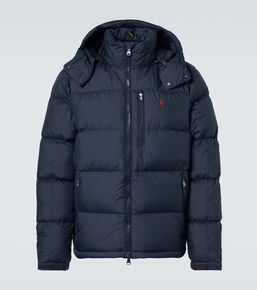 Polo Ralph Lauren Quilted Blue Bomber Jacket In Black