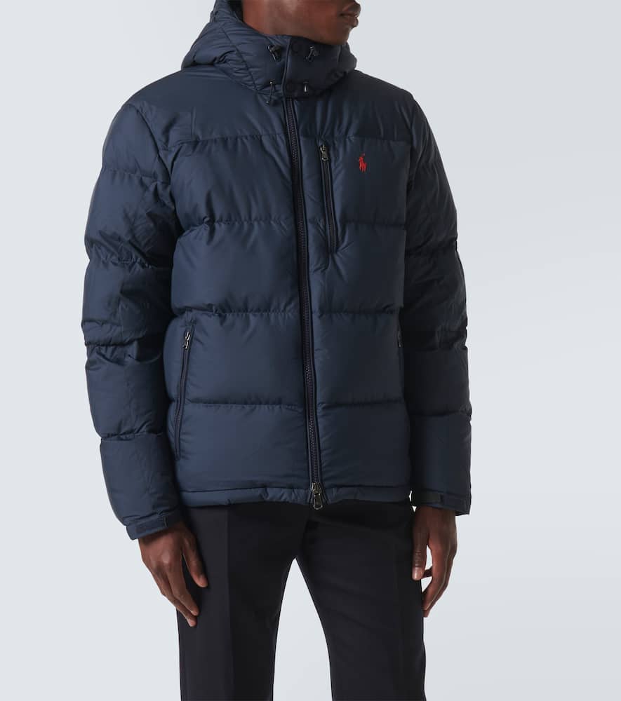 Polo Ralph Lauren Quilted Blue Bomber Jacket In Black
