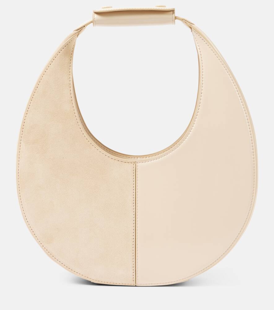 Staud Moon Split leather and suede tote bag