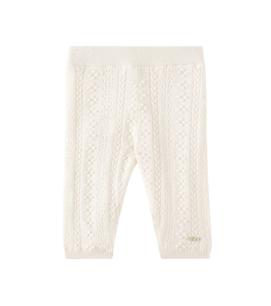 Chloé Kids Baby knitted cotton and wool pants