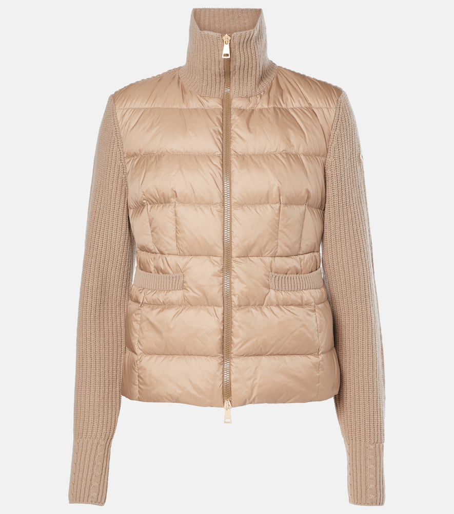 Moncler Down-paneled virgin wool cardigan
